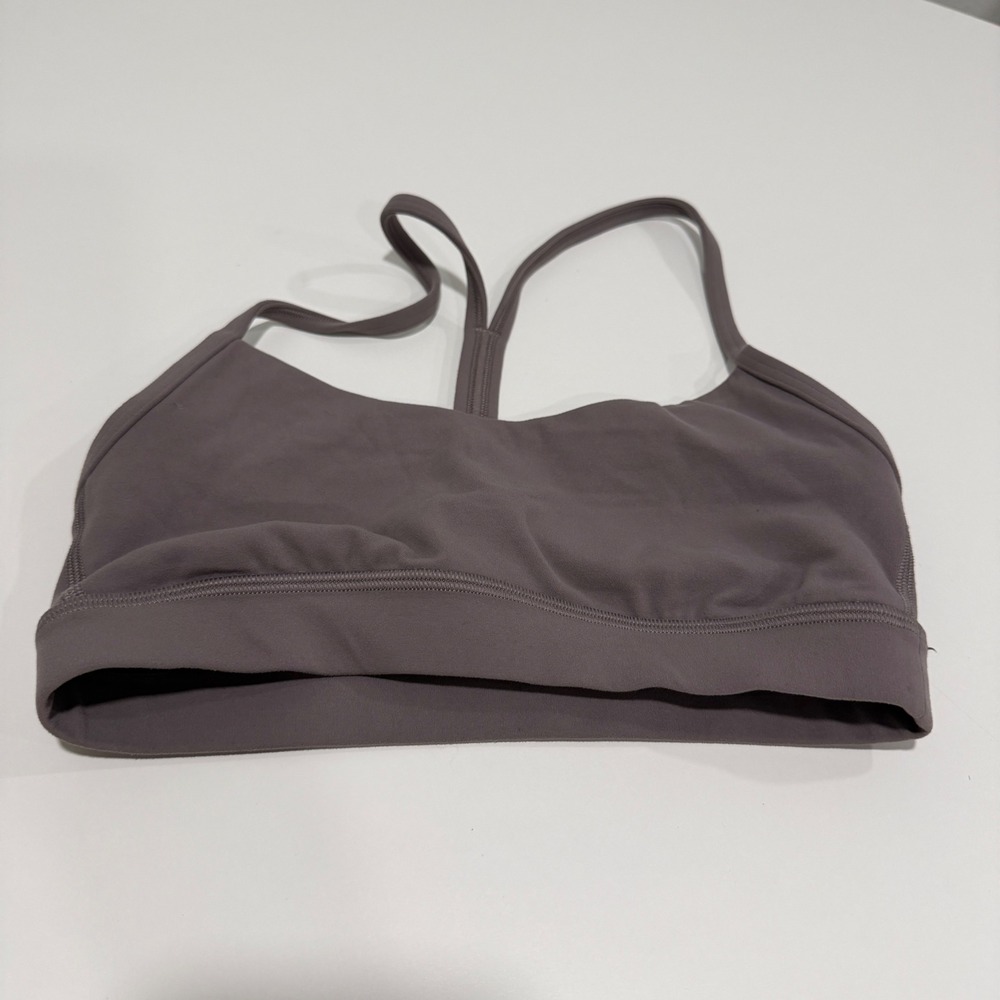 Lululemon Flow Y Bra Nulu Dark Mauve Purple Racerback Sports Bra Size 2 LW2DVSS